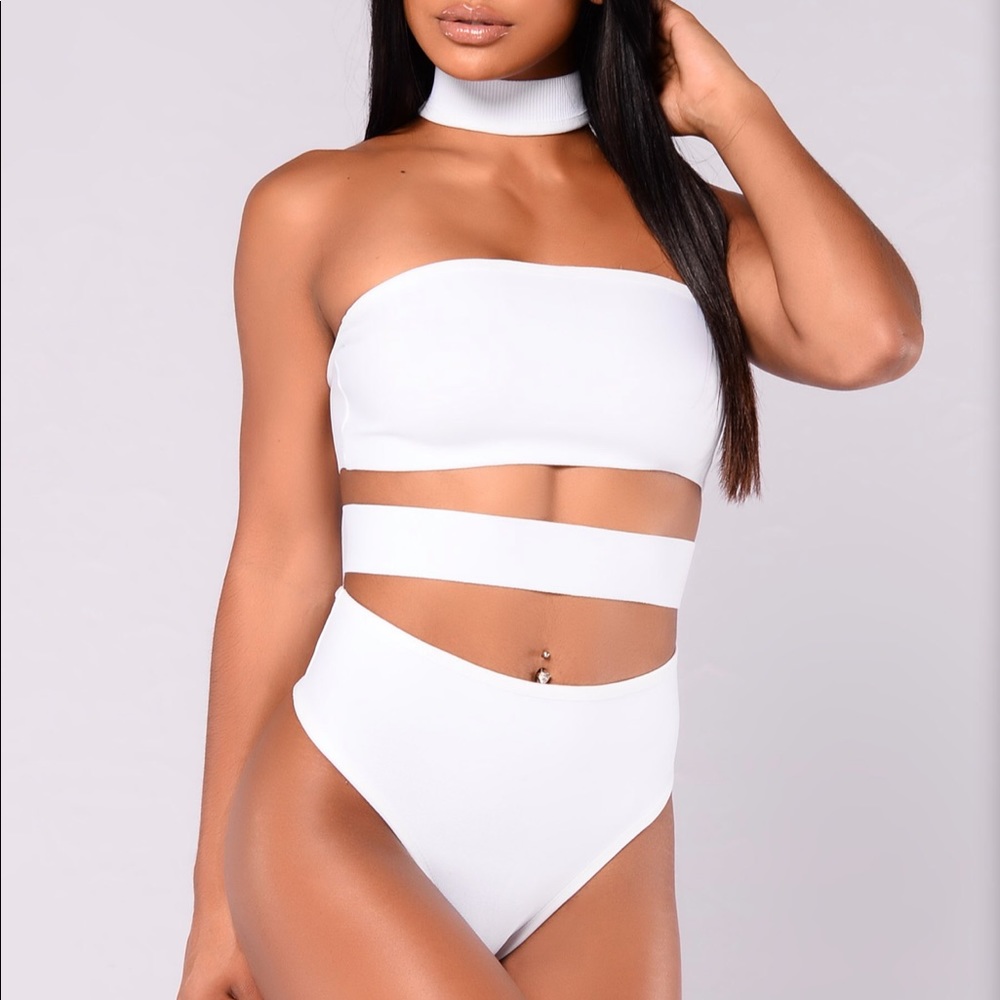 White cutout body suit